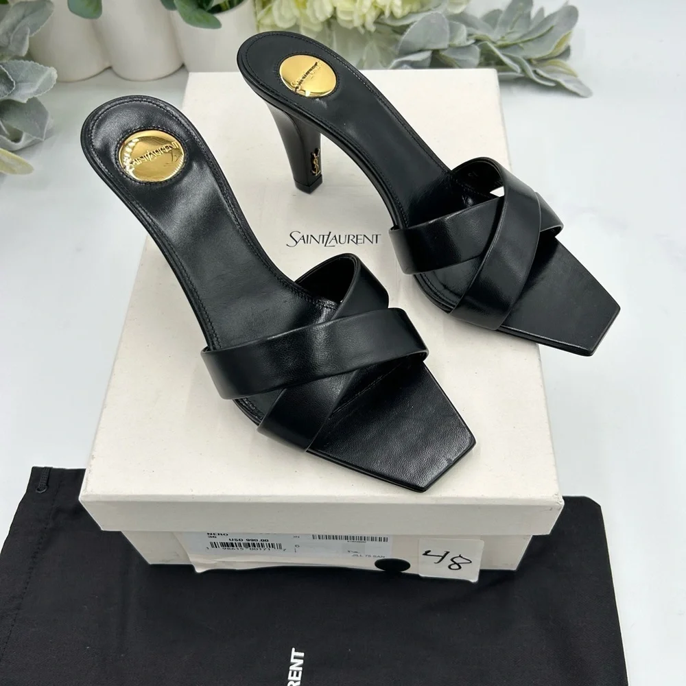 Women's Saint Laurent, Jill 75 leather mules size 36 made in Italy - Picture 2 of 12